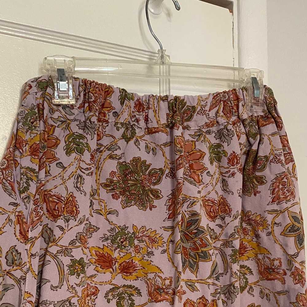 Floral Maxi Skirt in Mauve with Rust & Olive Botanical Print - Picture 5 of 7